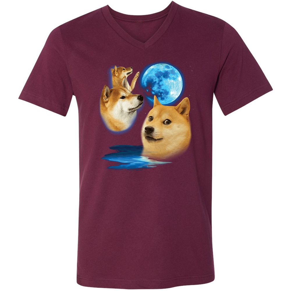 Unisex V-Neck T-Shirt - 6ZHD1HUZ - Maroon - 6