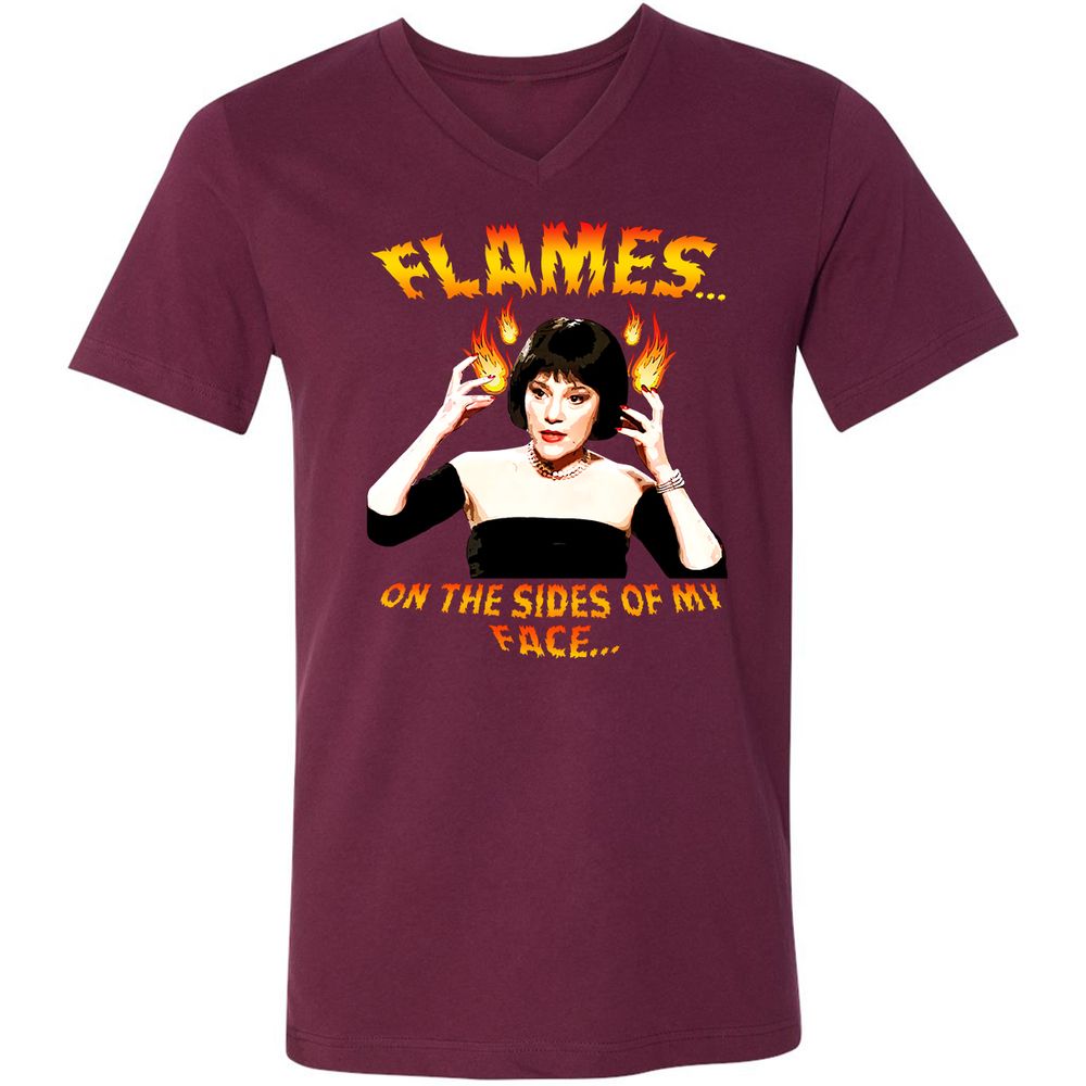 Unisex V-Neck T-Shirt - ZEMMHUQF - Maroon - 6