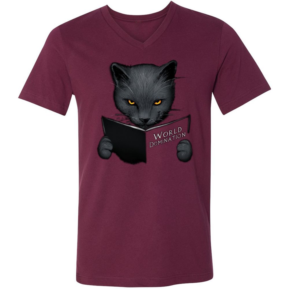 Unisex V-Neck T-Shirt - 19BJUZDP - Maroon - 6