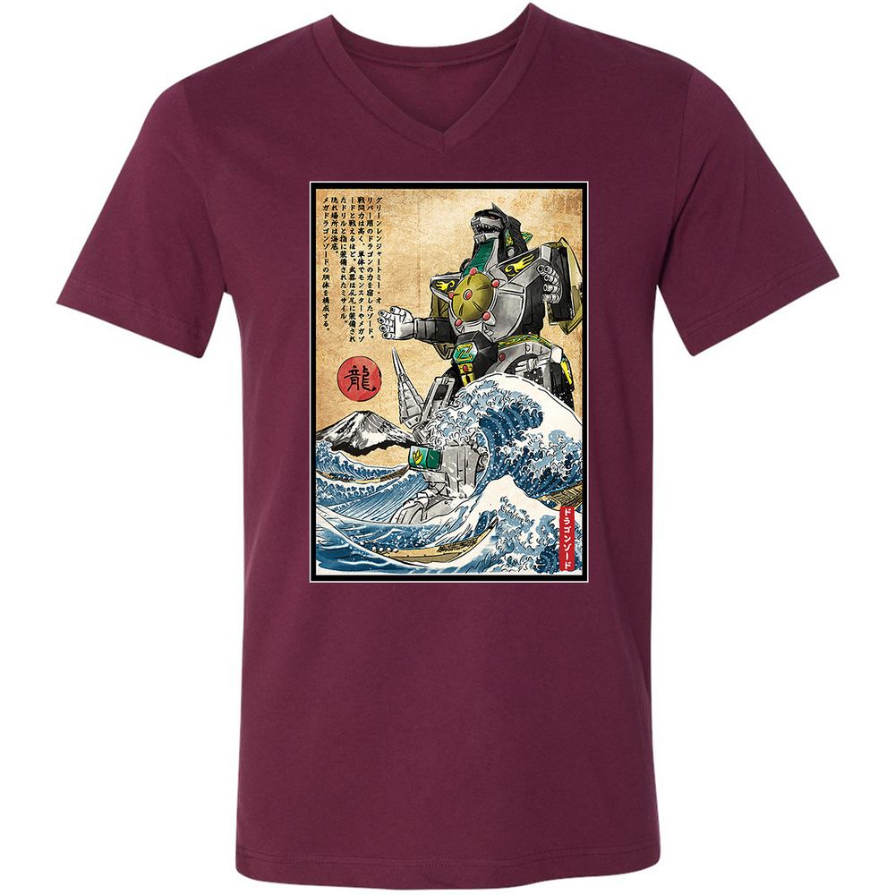 Unisex V-Neck T-Shirt - P74UEXFJ - Maroon - 6