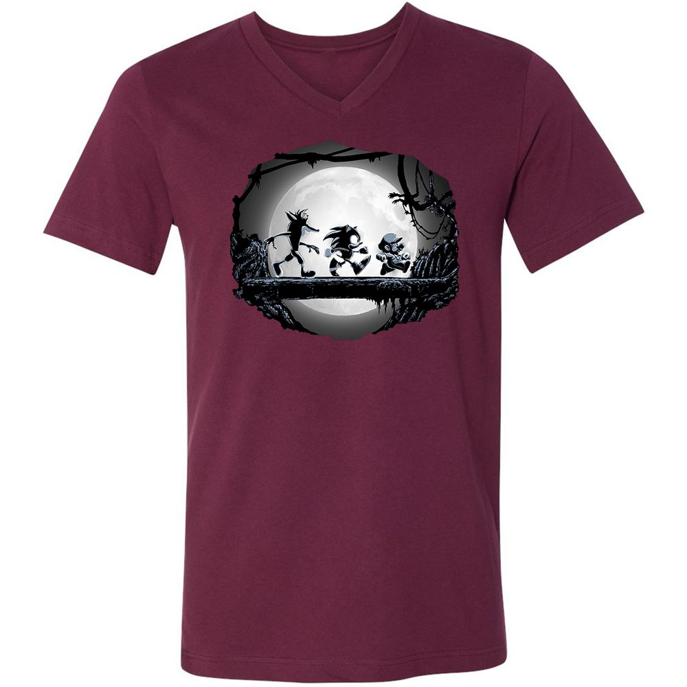 Unisex V-Neck T-Shirt - UA6Z4VUN - Maroon - 6