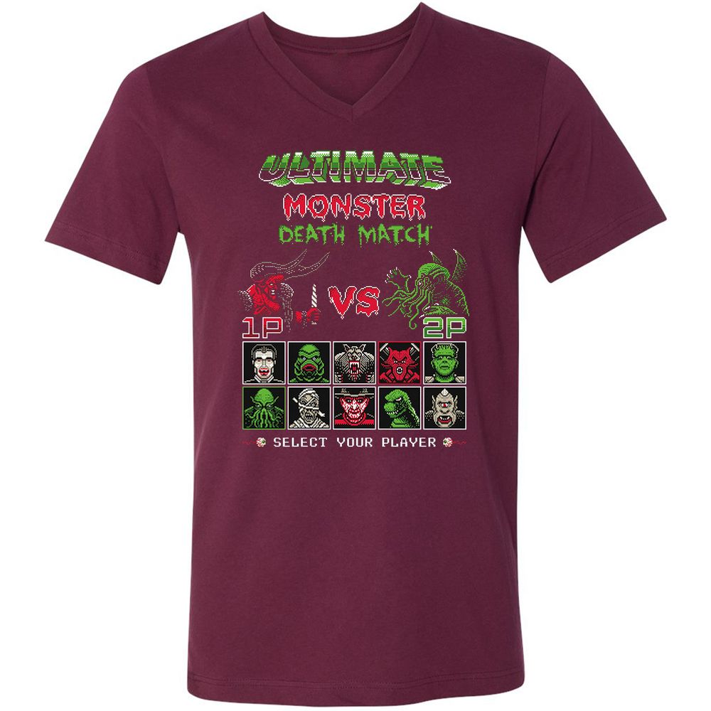 Unisex V-Neck T-Shirt - CETDZB2M - Maroon - 6