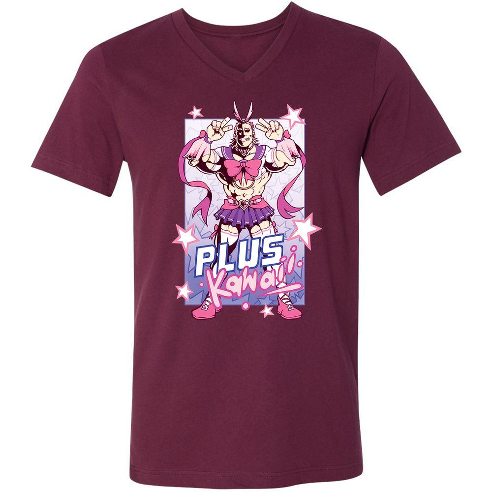 Unisex V-Neck T-Shirt - UUR5YS5W - Maroon - 6