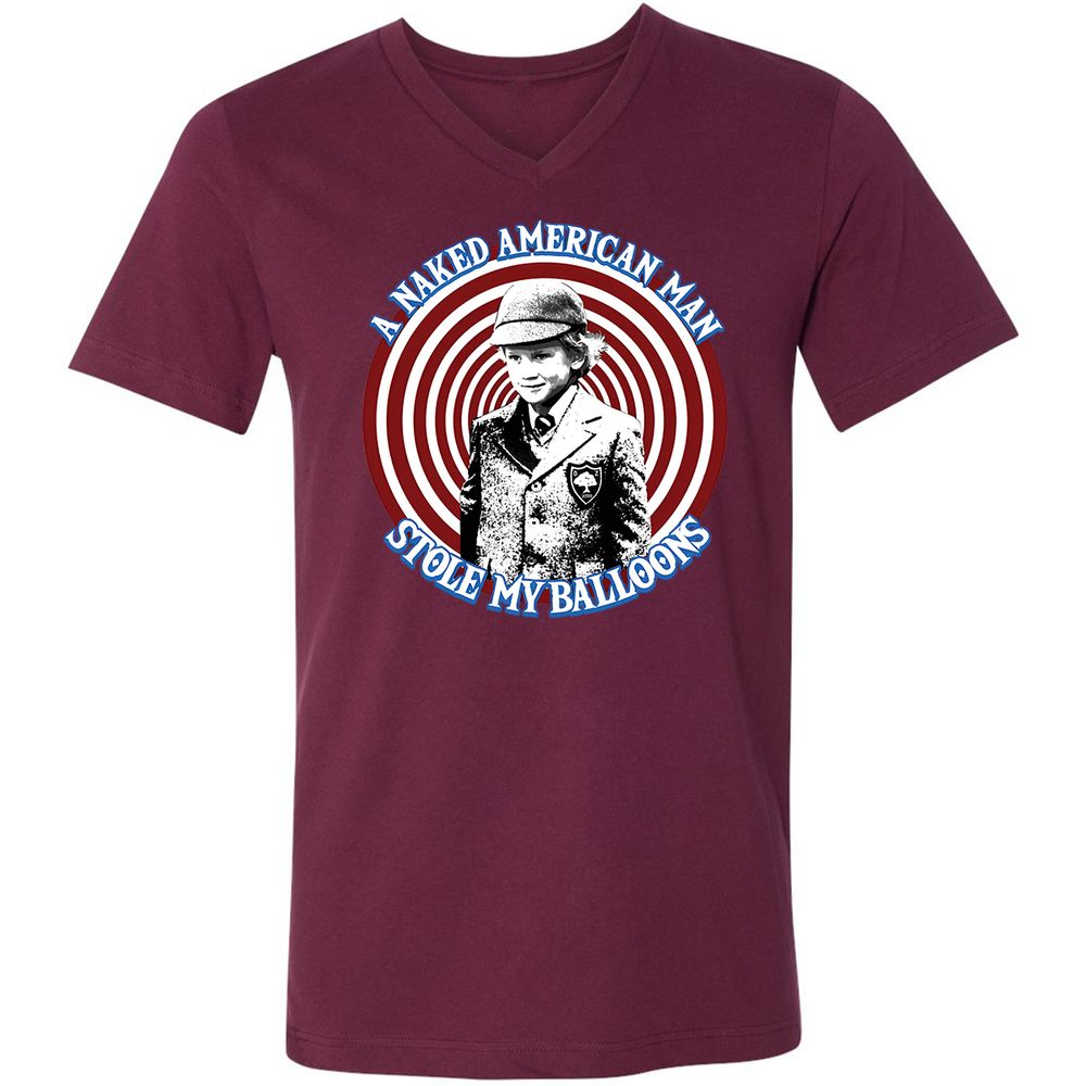 Unisex V-Neck T-Shirt - 4D6L6H9G - Maroon - 6