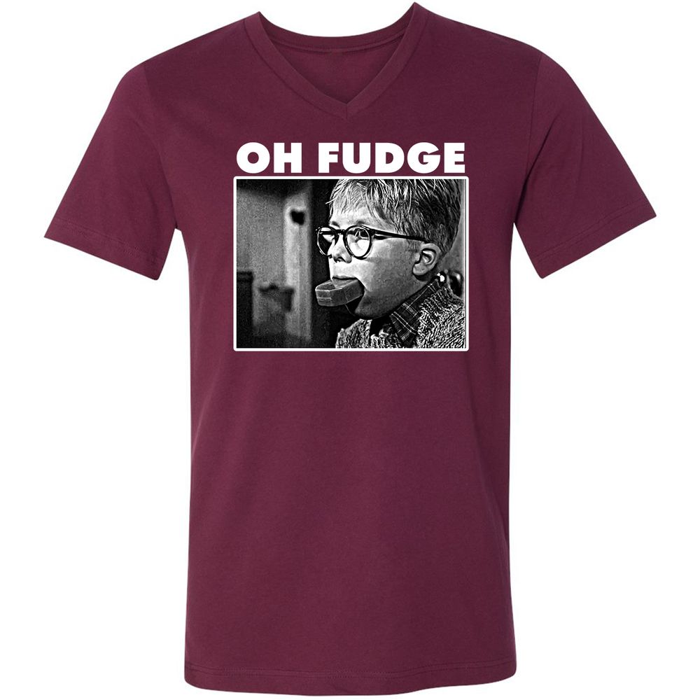 Unisex V-Neck T-Shirt - CSLE968Y - Maroon - 6