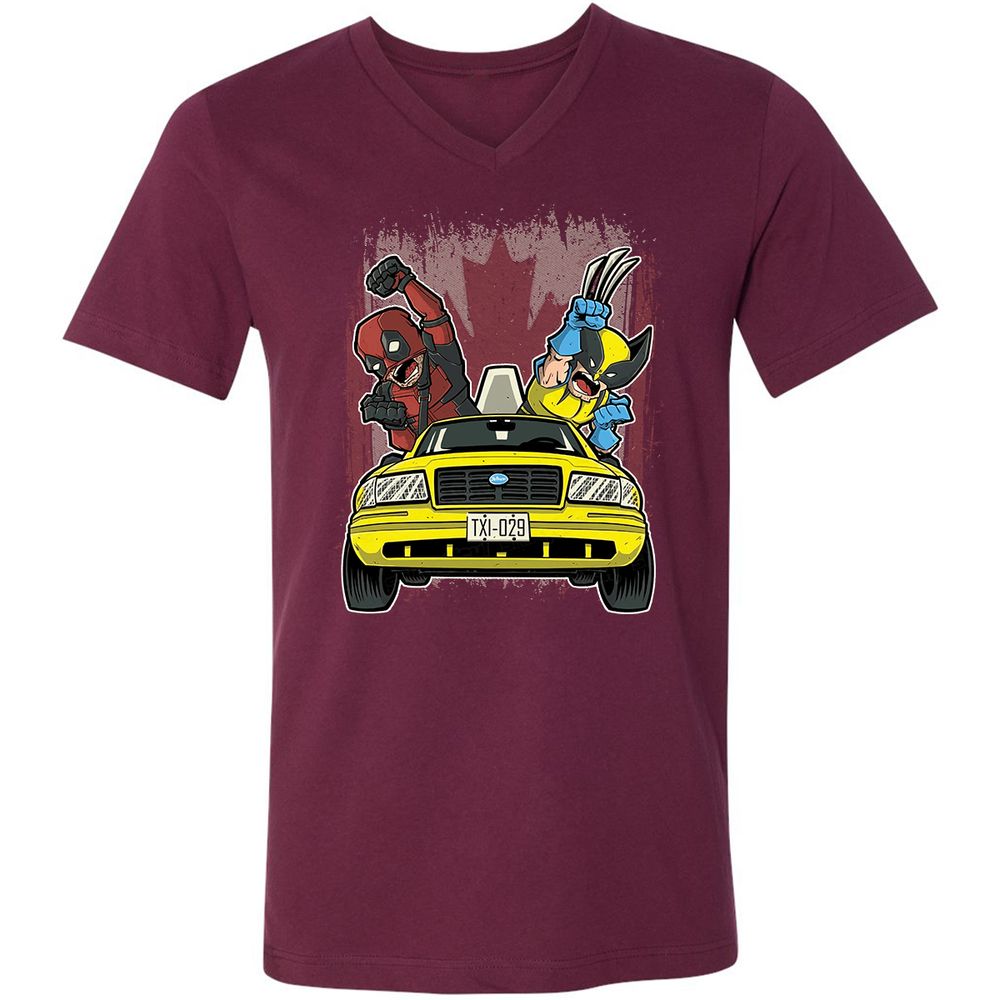 Unisex V-Neck T-Shirt - 2KNUGF3Q - Maroon - 6