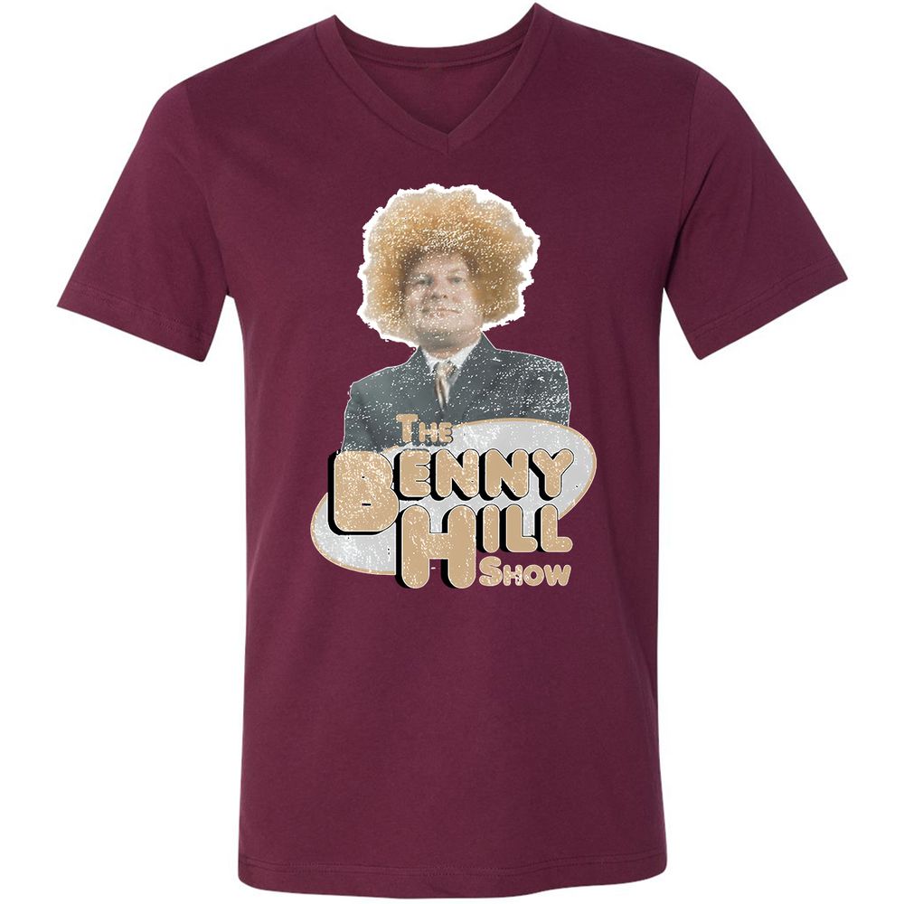 Unisex V-Neck T-Shirt - F6CENG3F - Maroon - 6