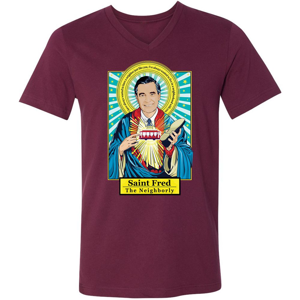 Unisex V-Neck T-Shirt - LCTVDF6Y - Maroon - 6