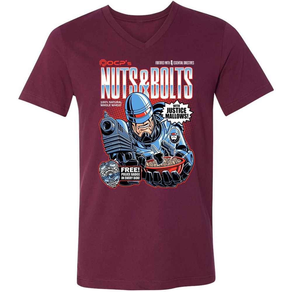 Unisex V-Neck T-Shirt - X2W4QW89 - Maroon - 6