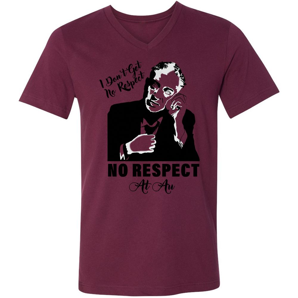 Unisex V-Neck T-Shirt - CRQJ9GZ1 - Maroon - 6