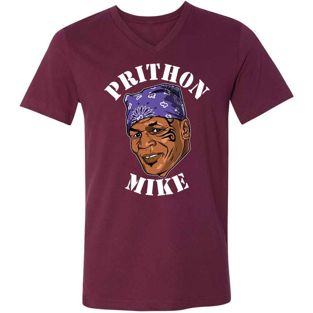 Unisex V-Neck T-Shirt - 8UF29GBM - Maroon - 6