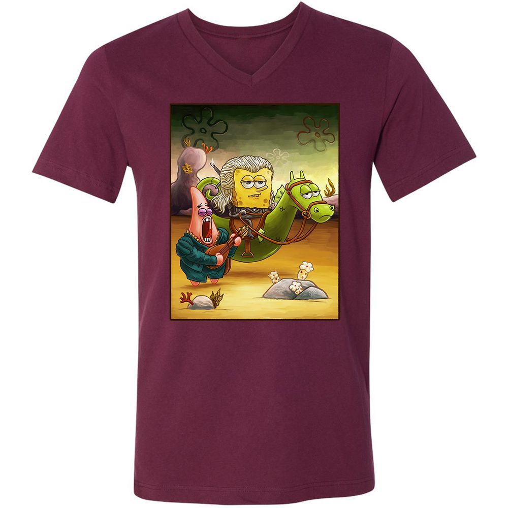 Unisex V-Neck T-Shirt - URPCPEWC - Maroon - 6