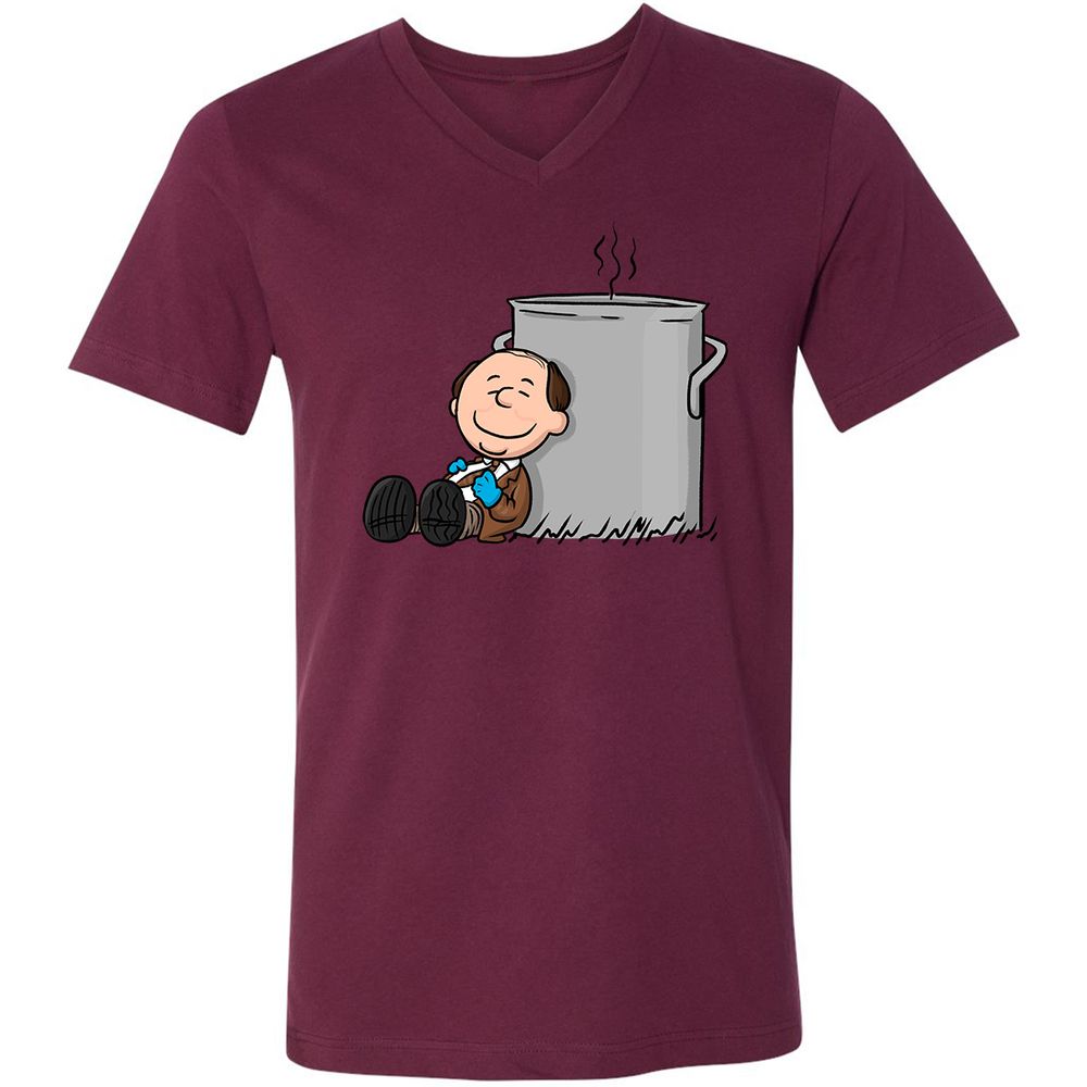 Unisex V-Neck T-Shirt - VDQA34A8 - Maroon - 6