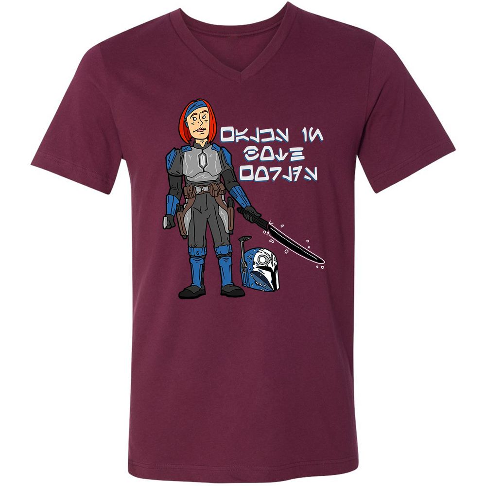 Unisex V-Neck T-Shirt - R6SCAQQV - Maroon - 6