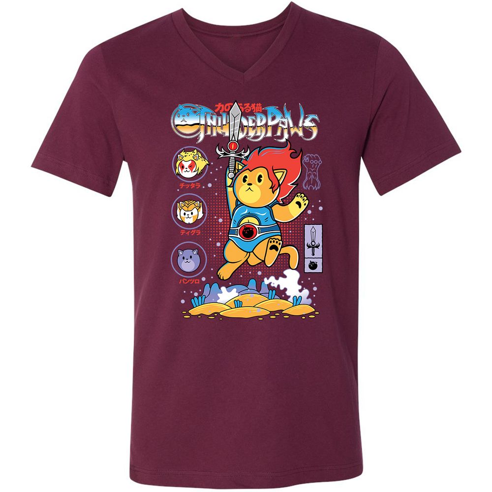 Unisex V-Neck T-Shirt - KFGYZAA2 - Maroon - 6