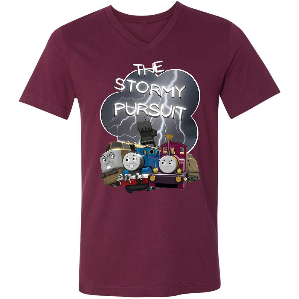 Unisex V-Neck T-Shirt - 465VYU2L - Maroon - 6