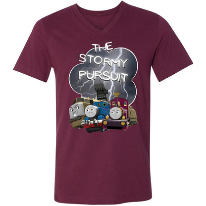 Unisex V-Neck T-Shirt - 465VYU2L - Maroon - 6