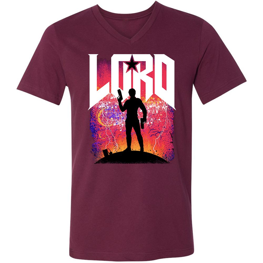 Unisex V-Neck T-Shirt - QVZ86QZ3 - Maroon - 6