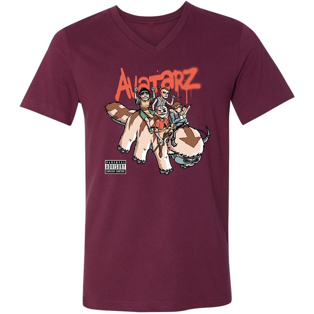 Unisex V-Neck T-Shirt - 6ESGXQNT - Maroon - 6