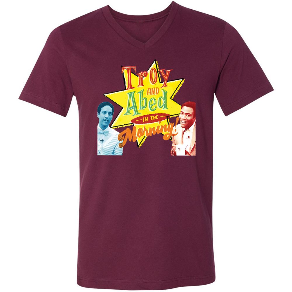 Unisex V-Neck T-Shirt - 6EG6F517 - Maroon - 6