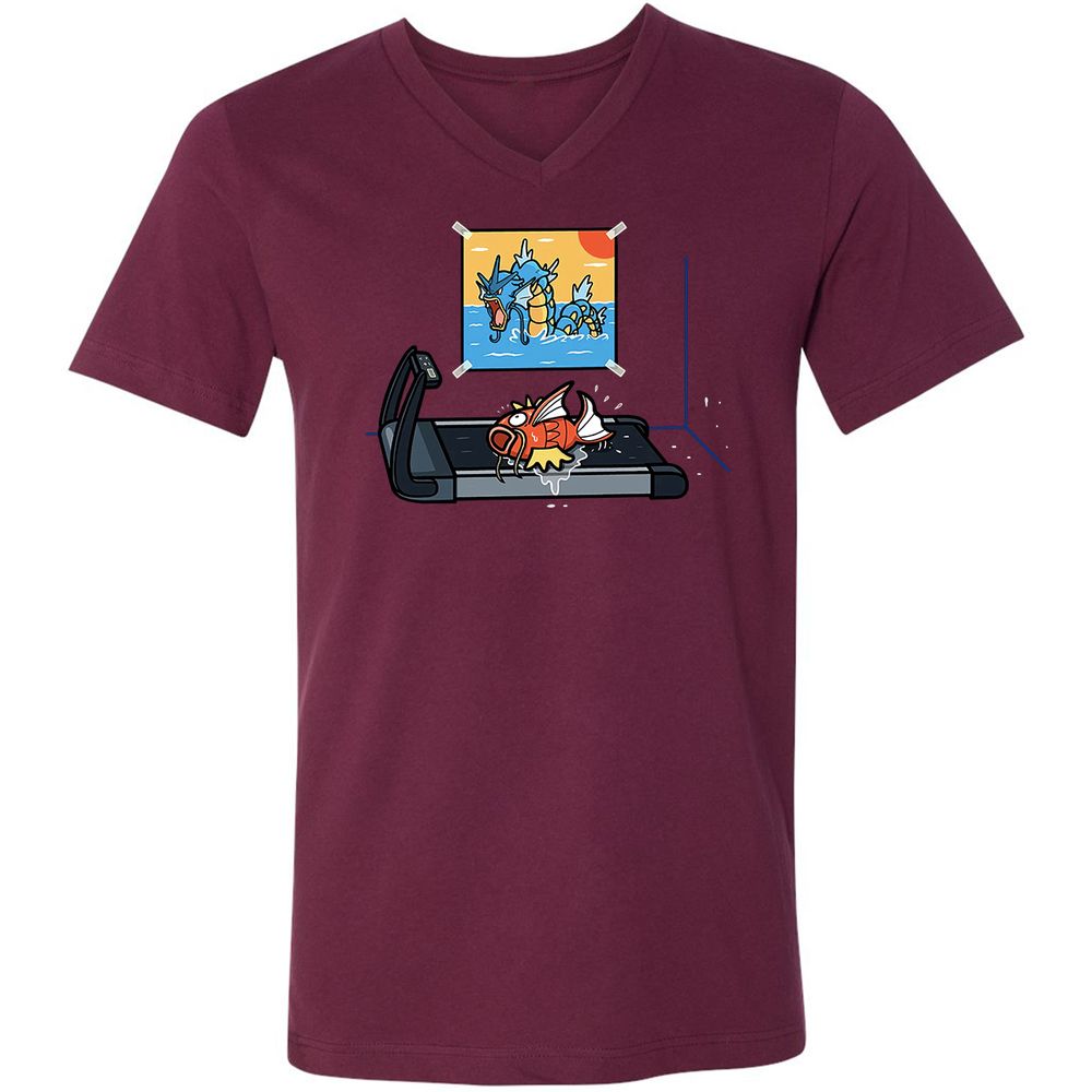 Unisex V-Neck T-Shirt - EGMUSM6H - Maroon - 6