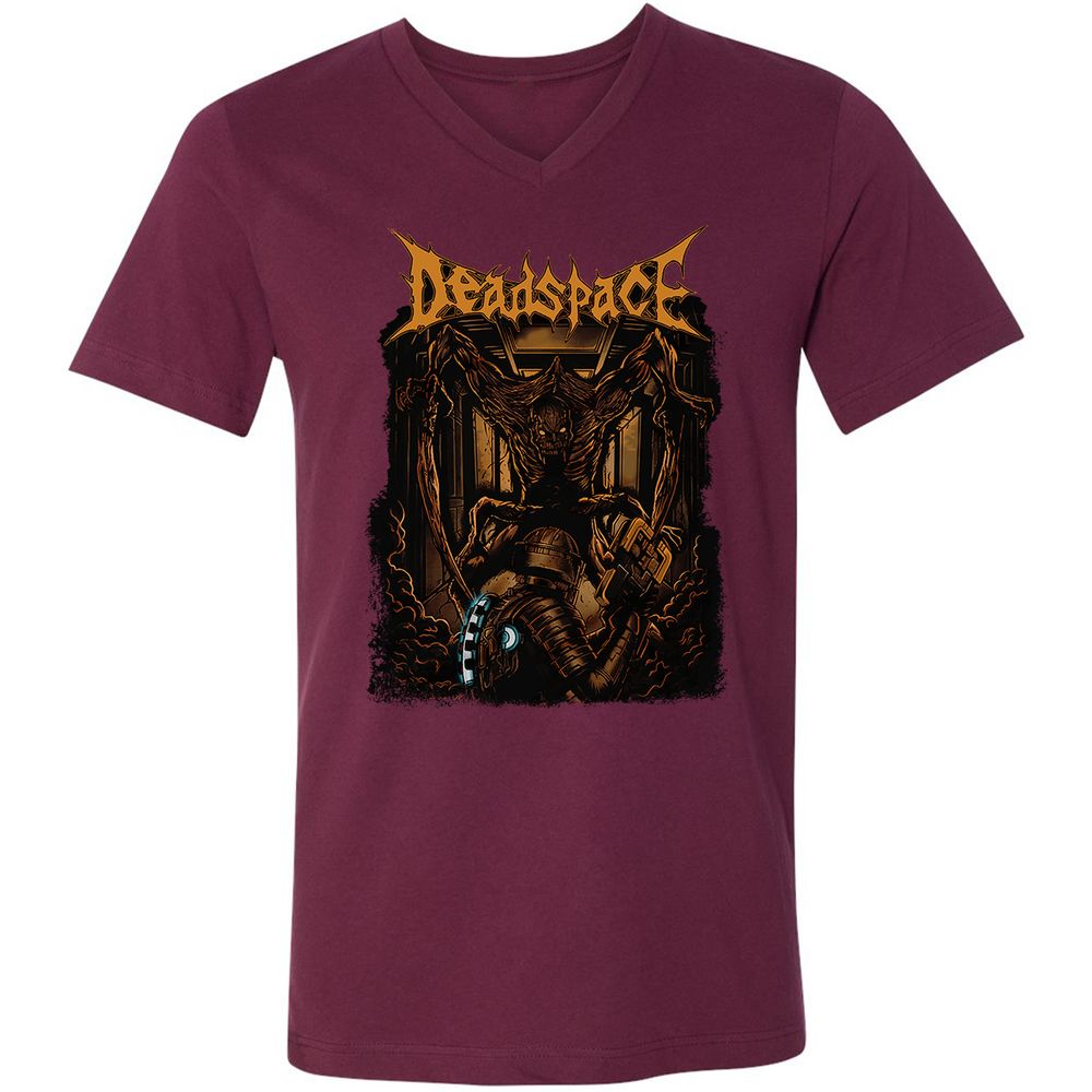 Unisex V-Neck T-Shirt - VZ4WFMSK - Maroon - 6