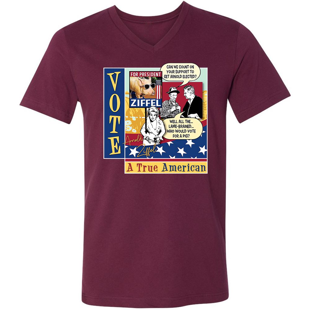 Unisex V-Neck T-Shirt - LB696P8T - Maroon - 6