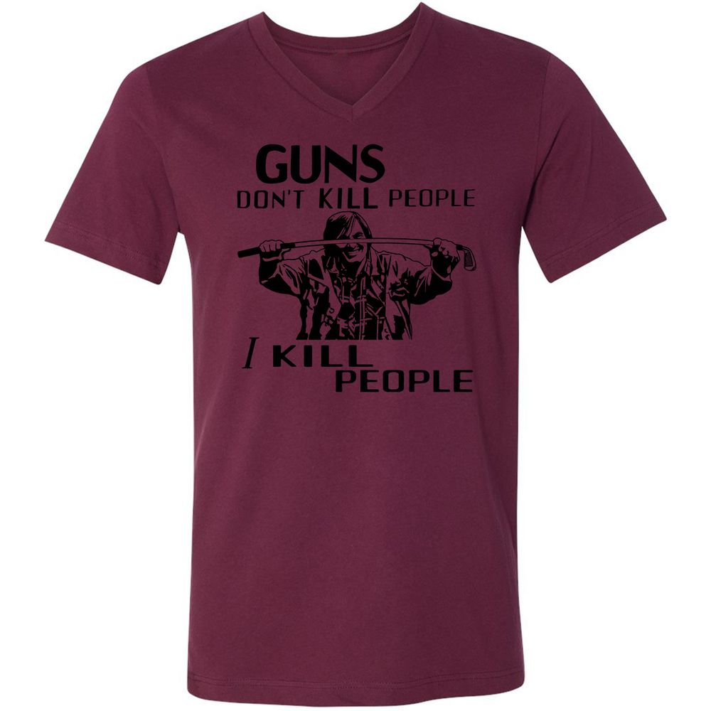 Unisex V-Neck T-Shirt - FERC8NSK - Maroon - 6