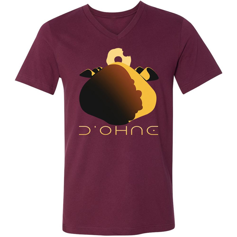 Unisex V-Neck T-Shirt - KZFSRB7W - Maroon - 6