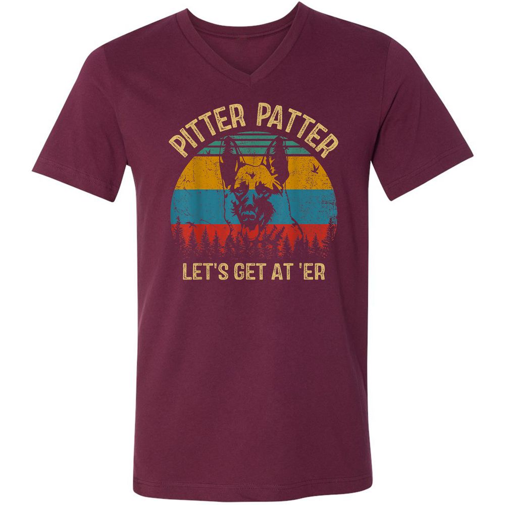 Unisex V-Neck T-Shirt - VYGLN8F2 - Maroon - 6