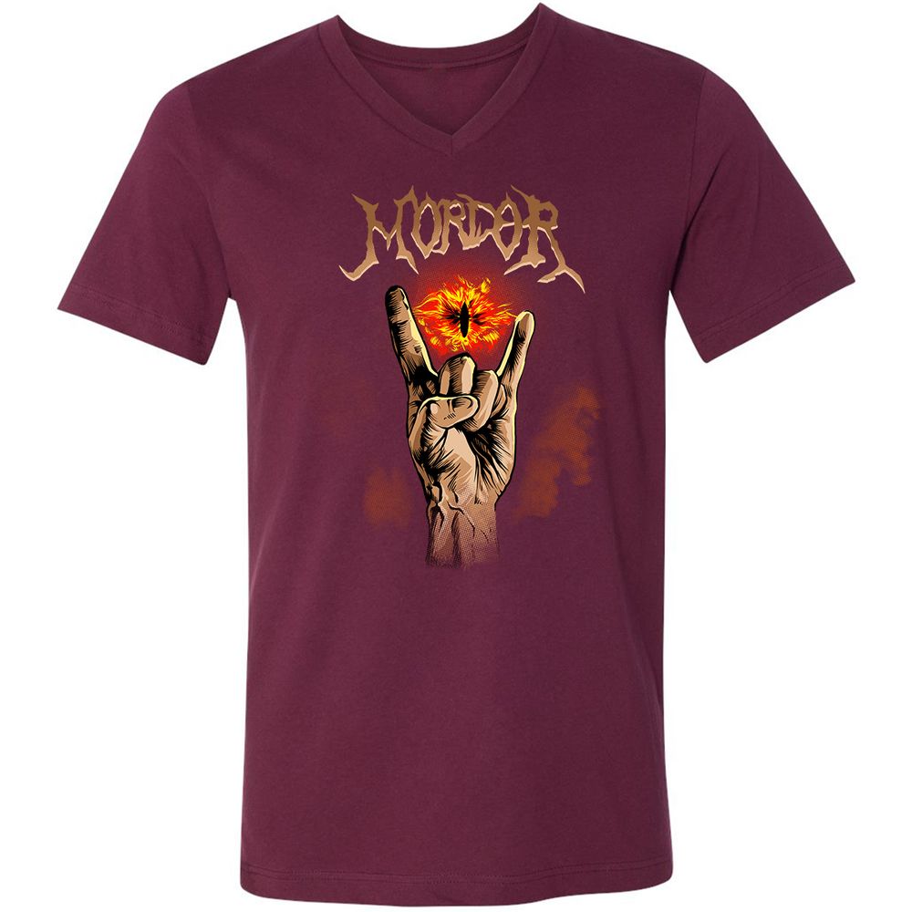Unisex V-Neck T-Shirt - CK64JZ3K - Maroon - 6