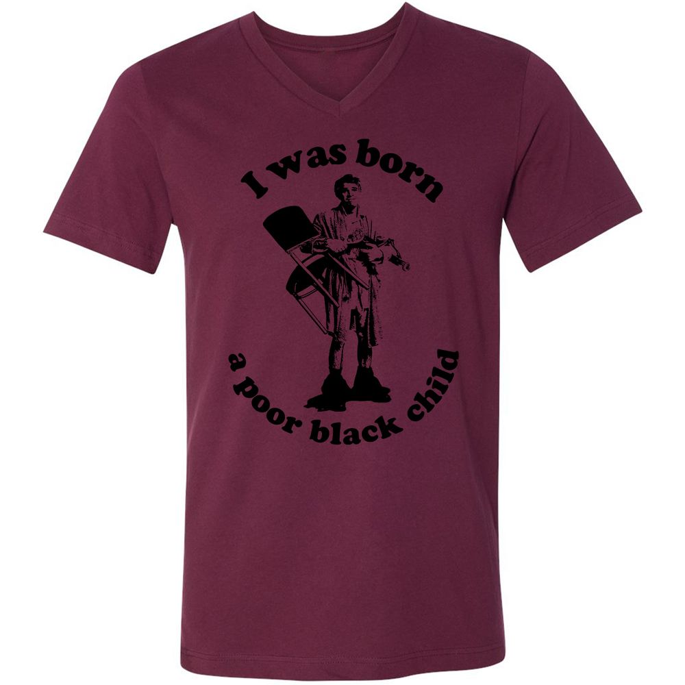 Unisex V-Neck T-Shirt - 2PWJ2PJM - Maroon - 6