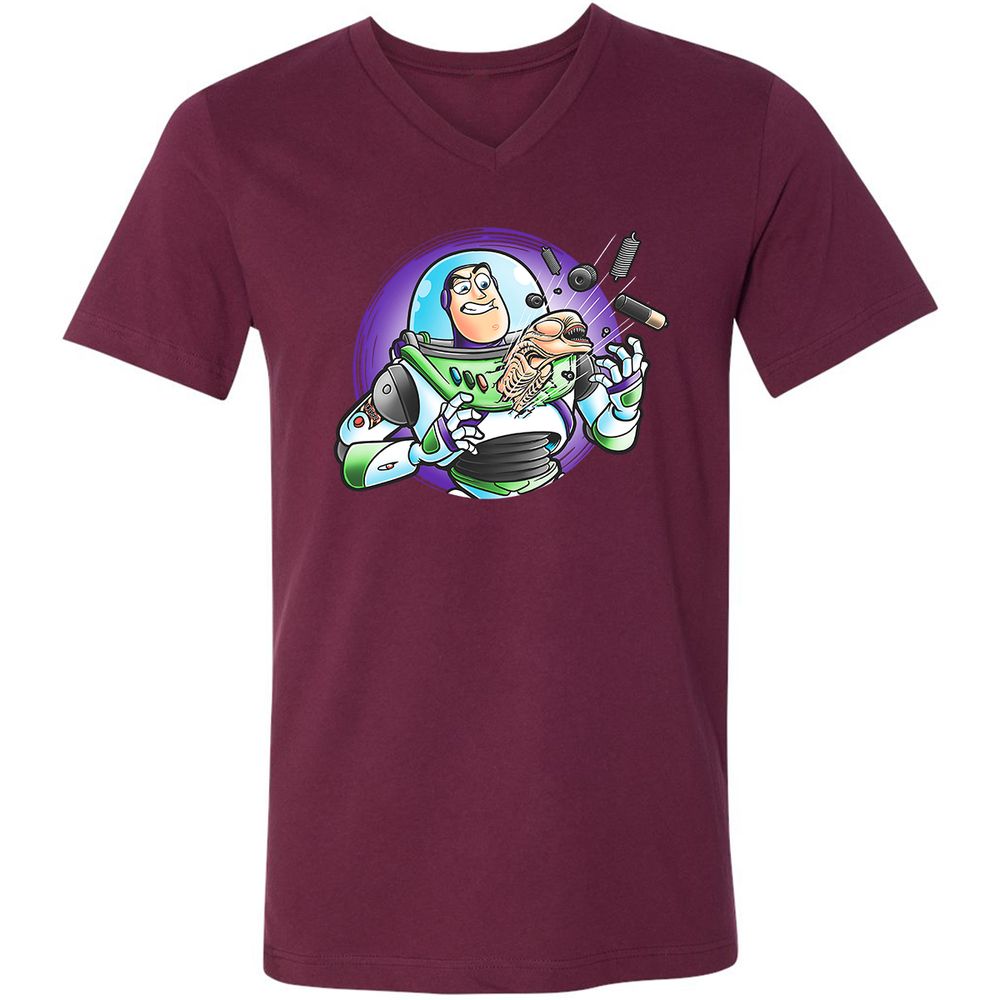 Unisex V-Neck T-Shirt - WGDGBRFN - Maroon - 6