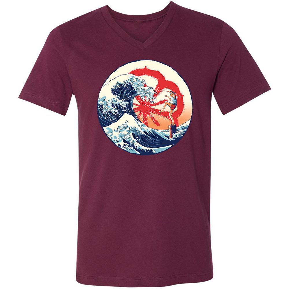 Unisex V-Neck T-Shirt - PVS1CKSG - Maroon - 6