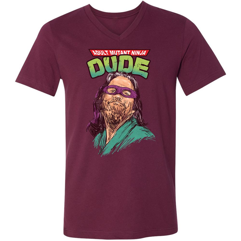 Unisex V-Neck T-Shirt - 48NJGR5U - Maroon - 6