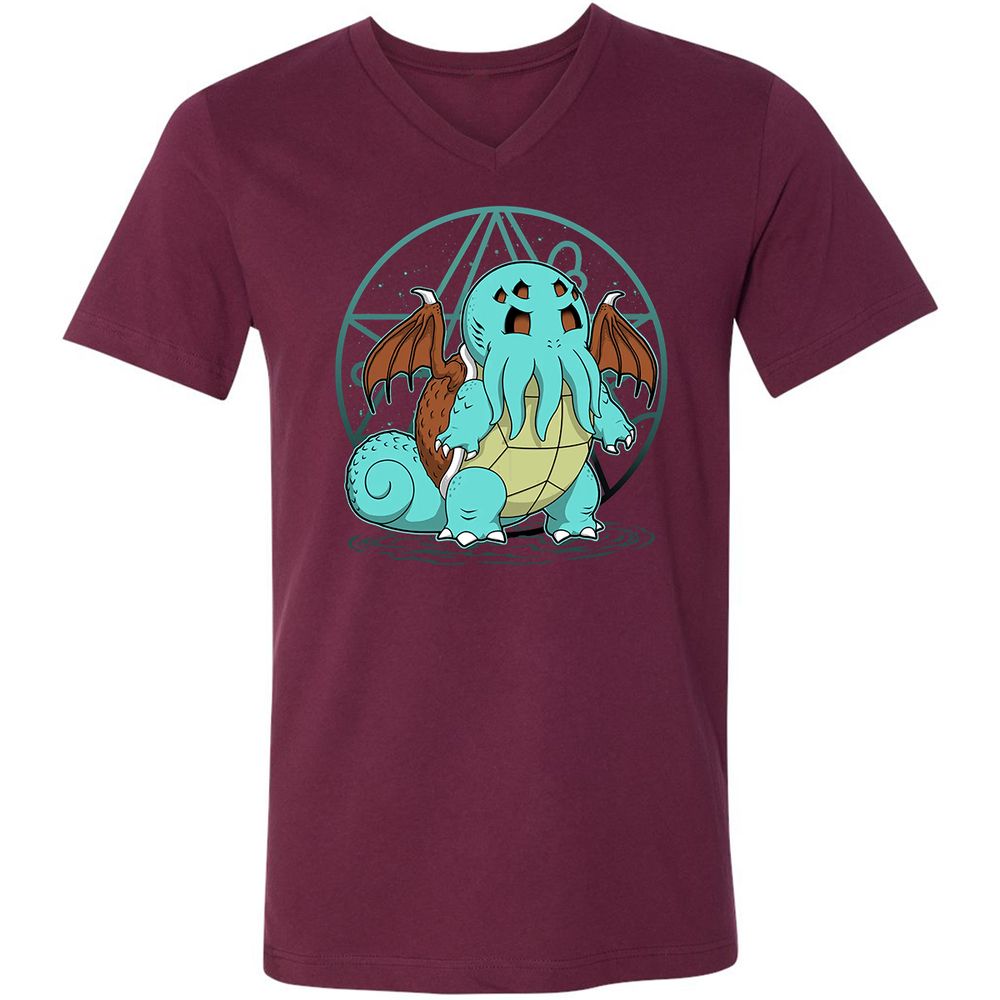 Unisex V-Neck T-Shirt - H94X349Q - Maroon - 6