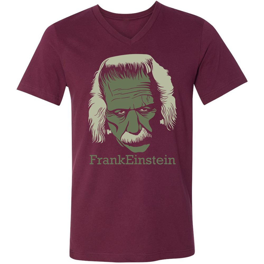Unisex V-Neck T-Shirt - L35Y4F9U - Maroon - 6