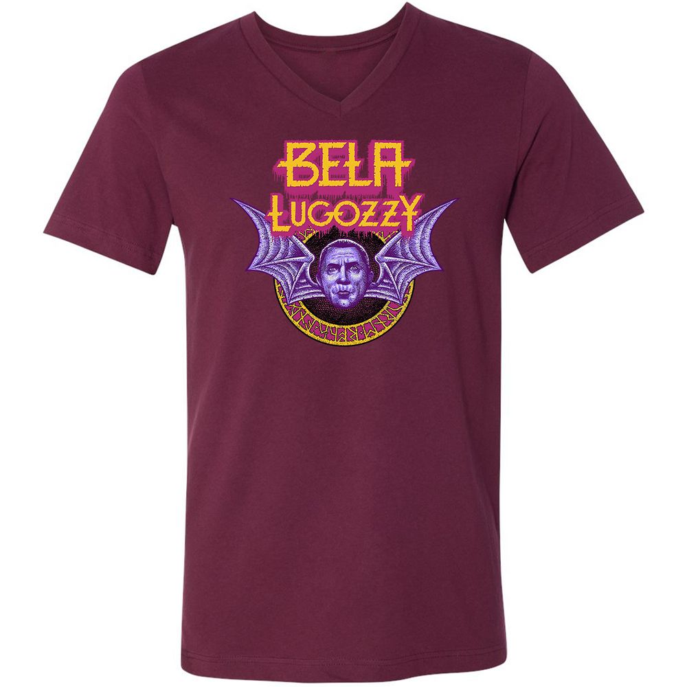 Unisex V-Neck T-Shirt - R8VCZBHF - Maroon - 6