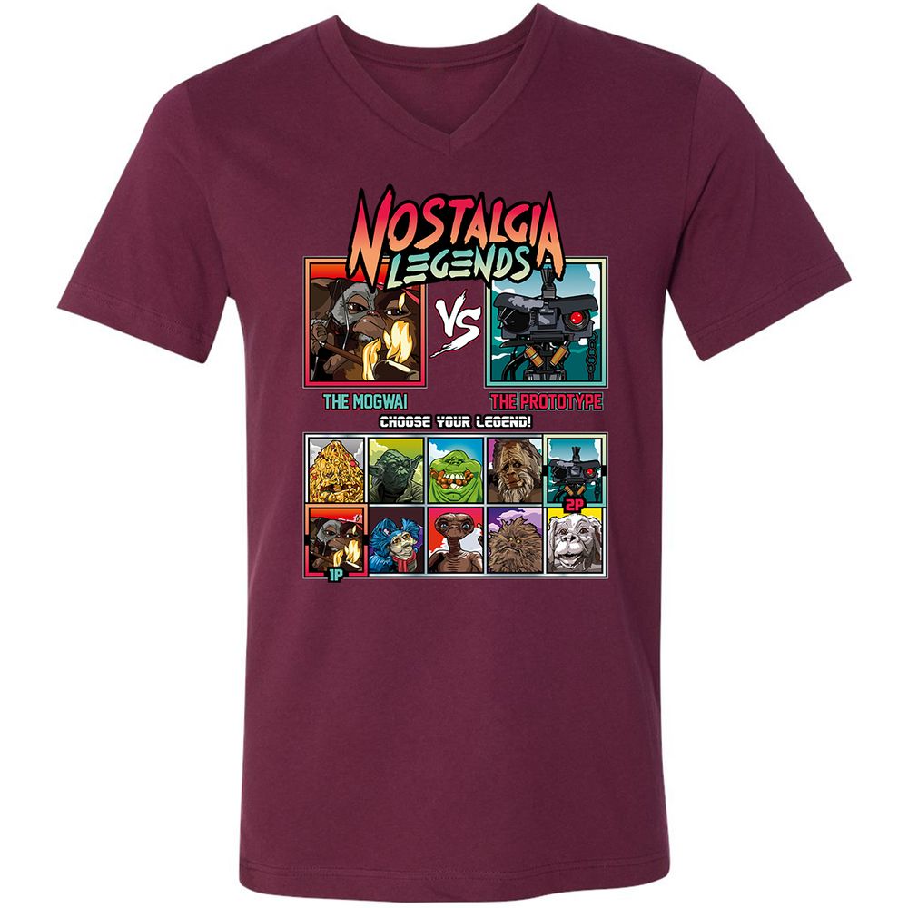 Unisex V-Neck T-Shirt - 1QXRDST5 - Maroon - 6