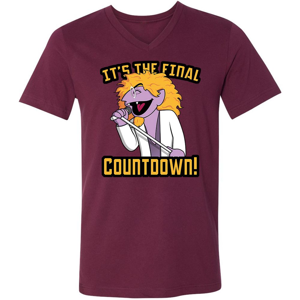 Unisex V-Neck T-Shirt - MUJE76XH - Maroon - 6