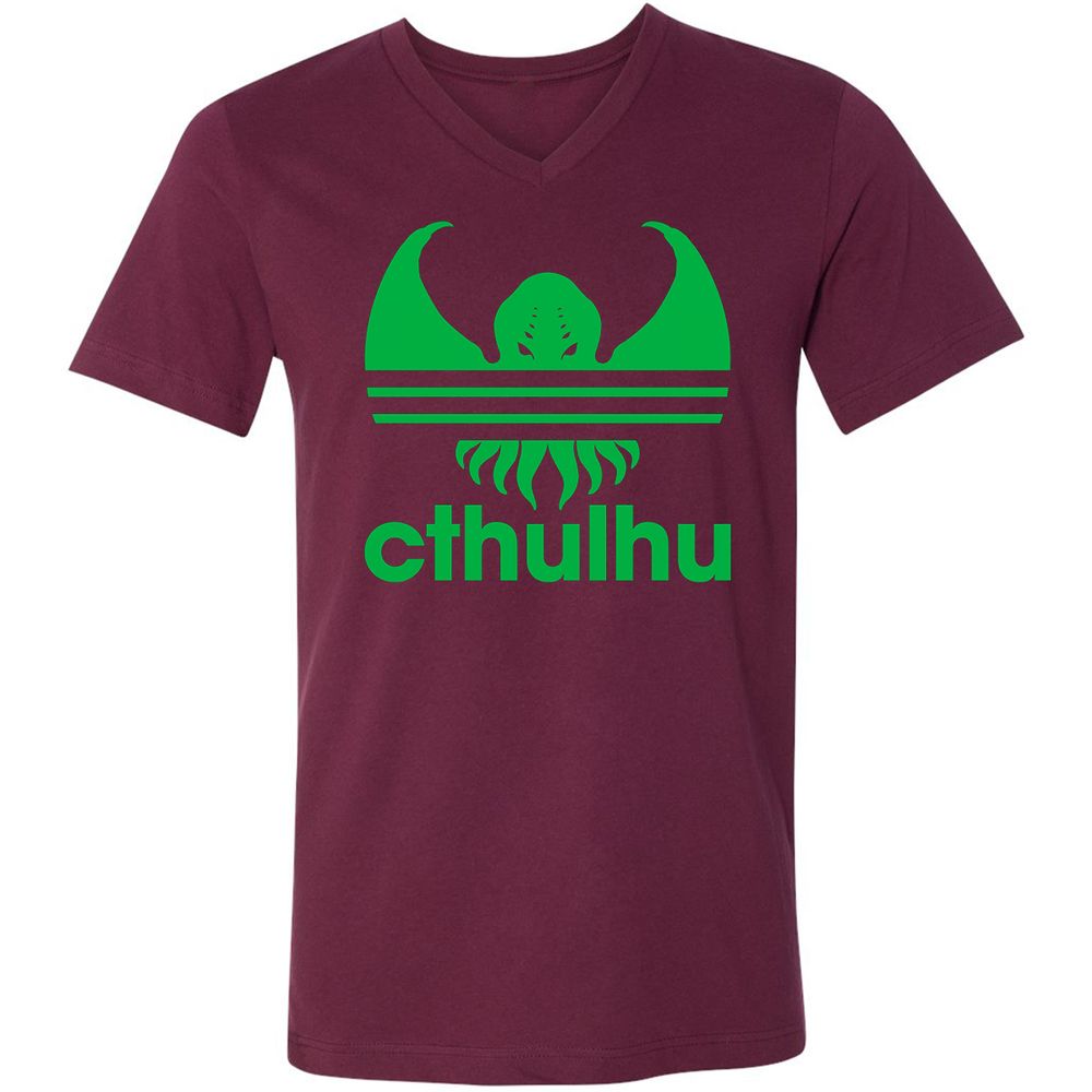 Unisex V-Neck T-Shirt - M79YEUF1 - Maroon - 6
