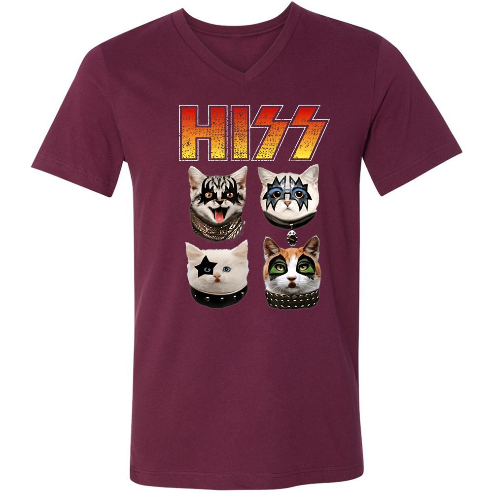 Unisex V-Neck T-Shirt - R5ND1WGL - Maroon - 6