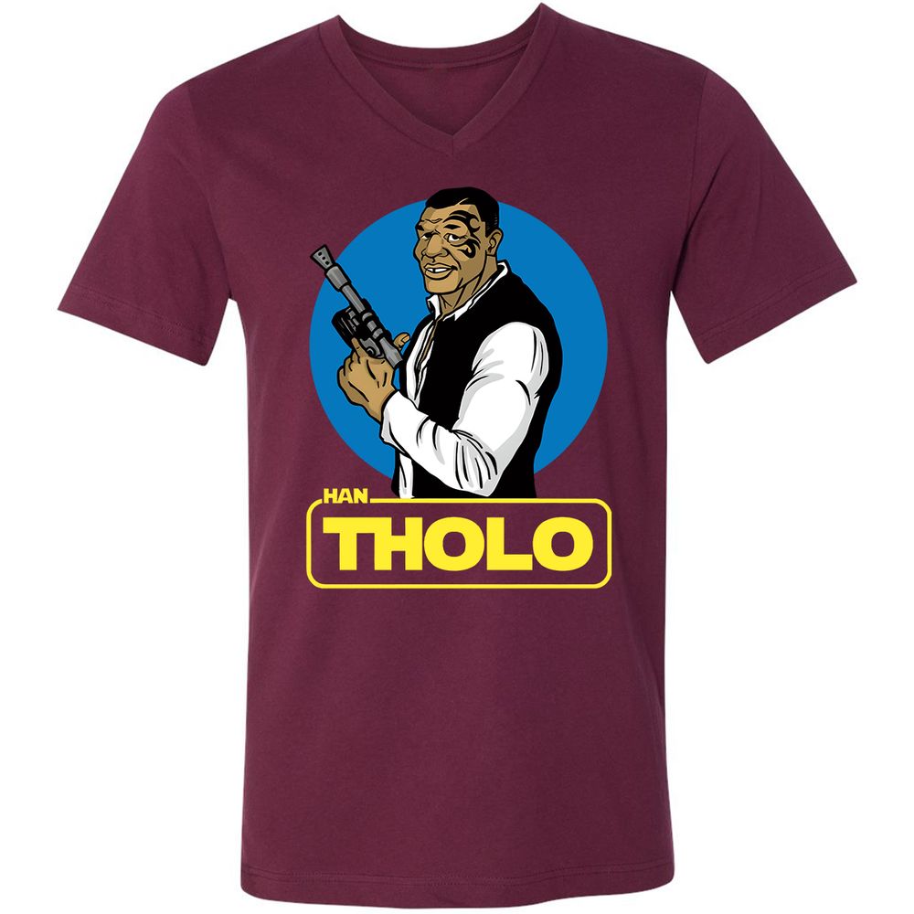 Unisex V-Neck T-Shirt - 674SR69E - Maroon - 6