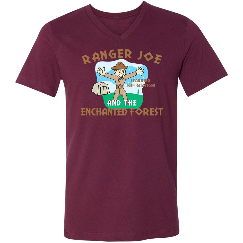 Unisex V-Neck T-Shirt - 2WXWT9WG - Maroon - 6