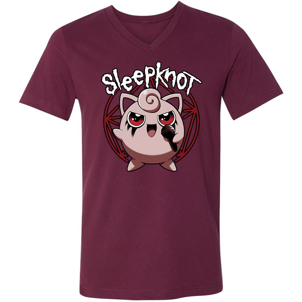 Unisex V-Neck T-Shirt - 26JN4E82 - Maroon - 6