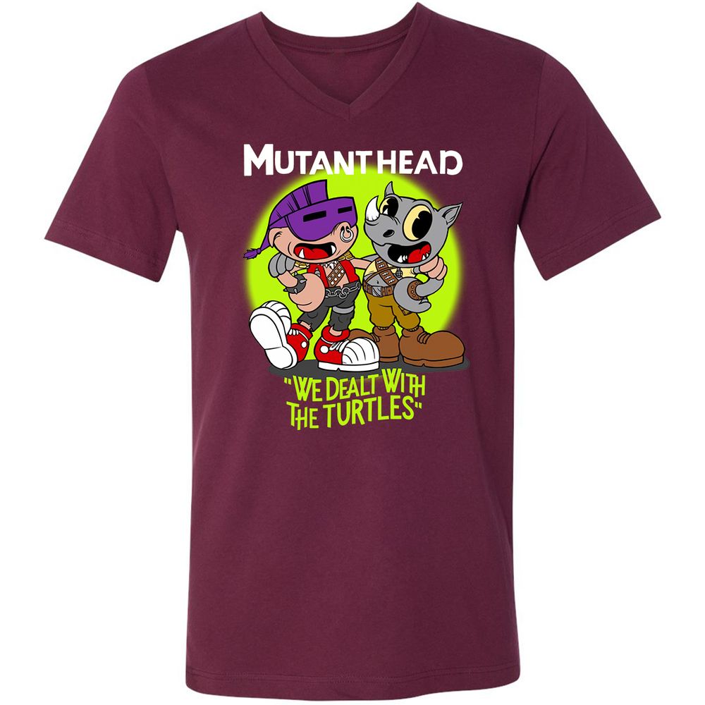 Unisex V-Neck T-Shirt - FA8LTXUK - Maroon - 6