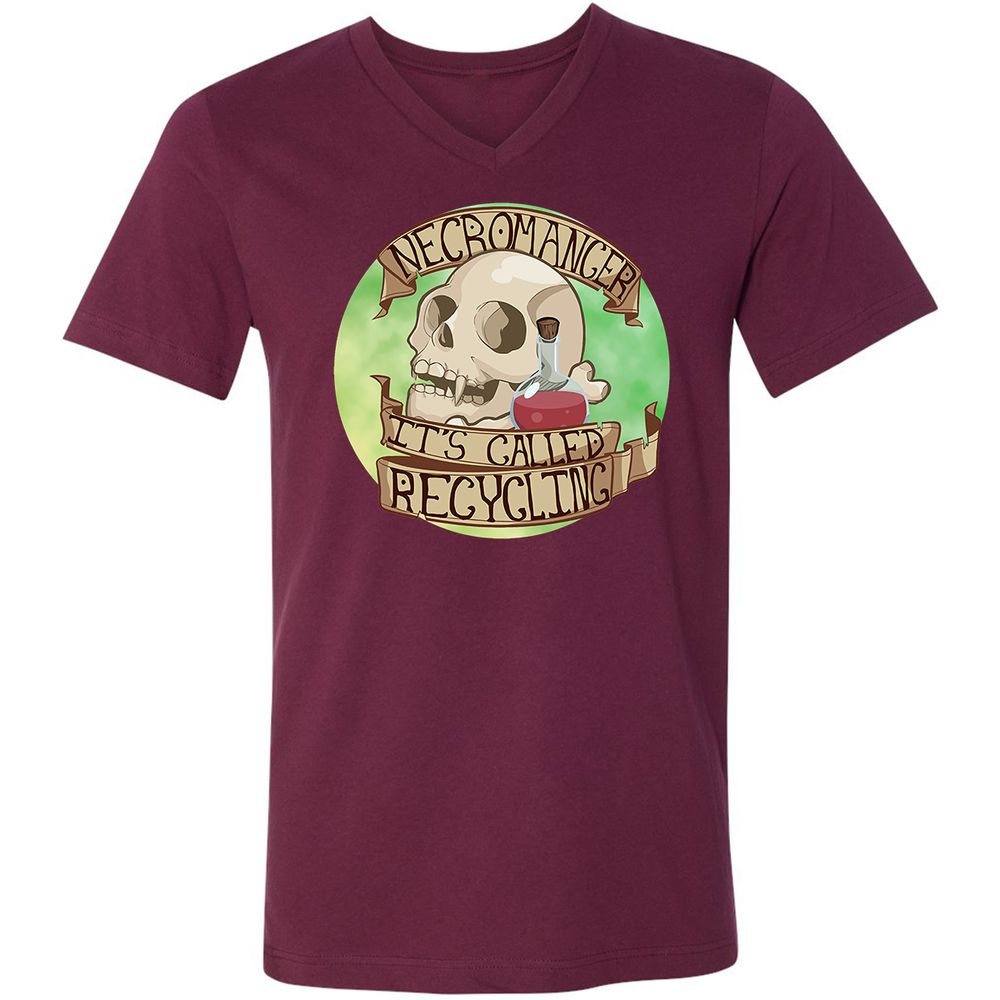 Unisex V-Neck T-Shirt - LTHSXDYK - Maroon - 6