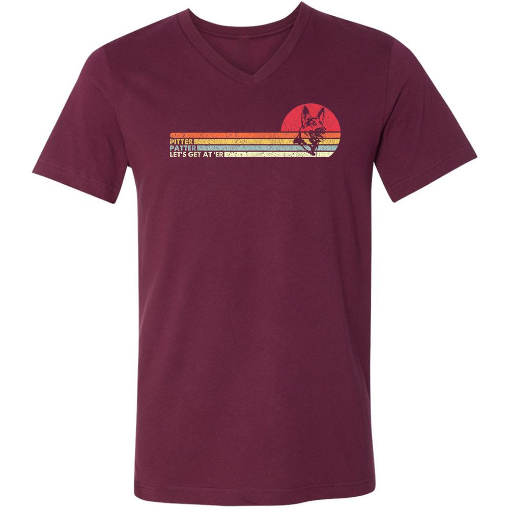 Unisex V-Neck T-Shirt - NK9V5LD3 - Maroon - 6