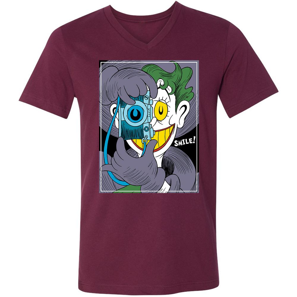 Unisex V-Neck T-Shirt - 6TDVBLV7 - Maroon - 6