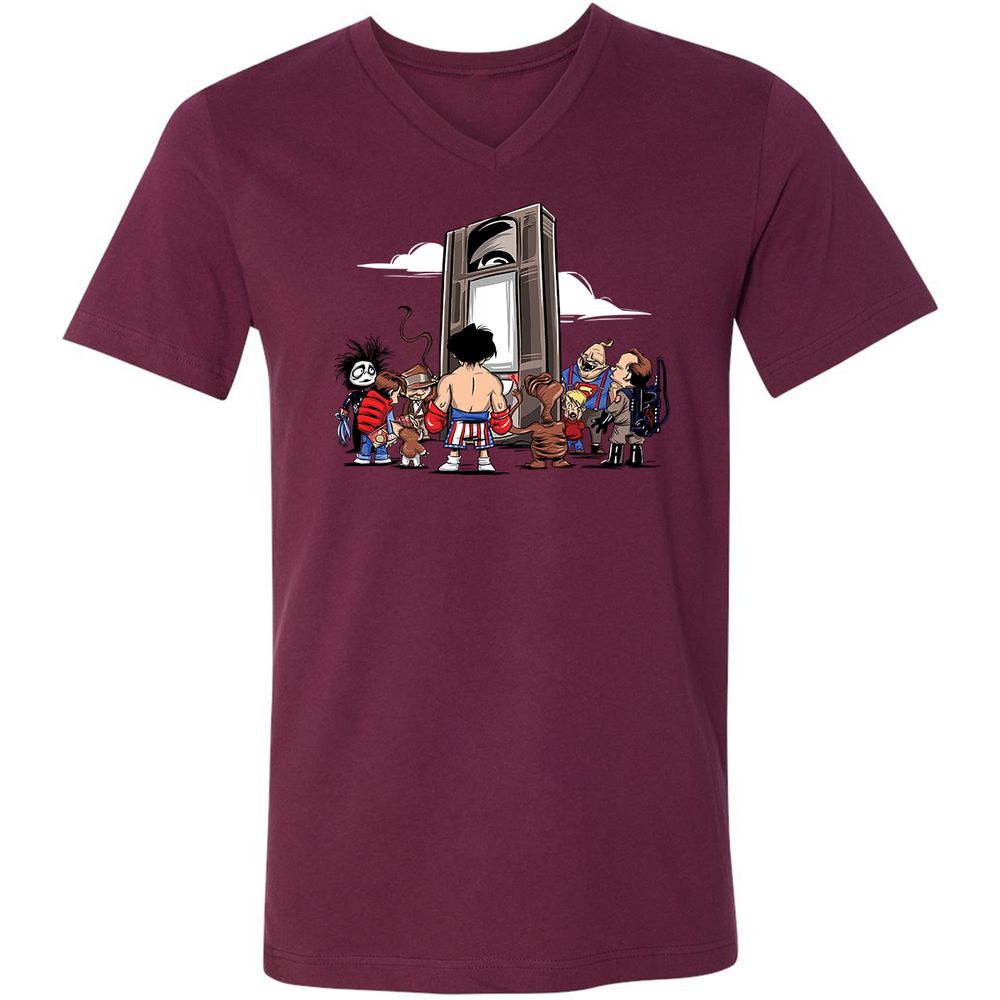 Unisex V-Neck T-Shirt - AN7LFMPE - Maroon - 6